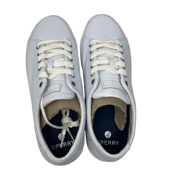 New Sperry Striper II LTT Leather White Sneaker sz 8.5 - Picture 3 of 6